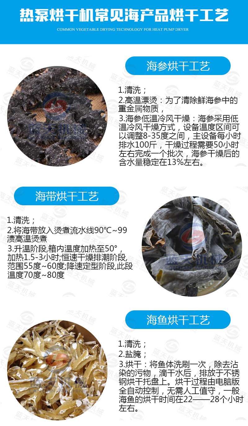 海鮮烘干機烘干工藝