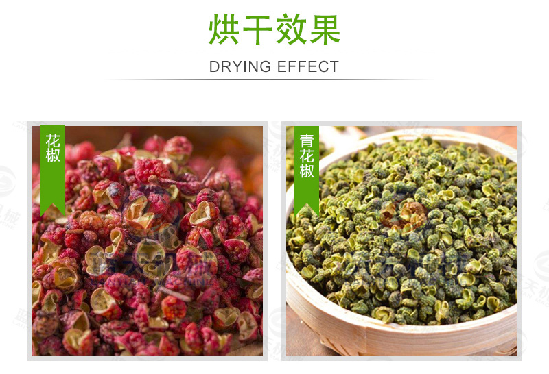 花椒網(wǎng)帶烘干機(jī)烘干效果