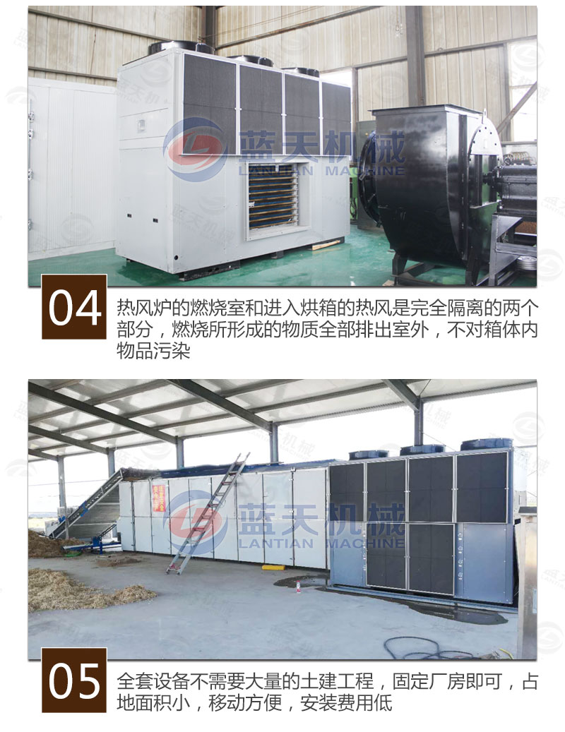 食用菌網(wǎng)帶烘干機特點