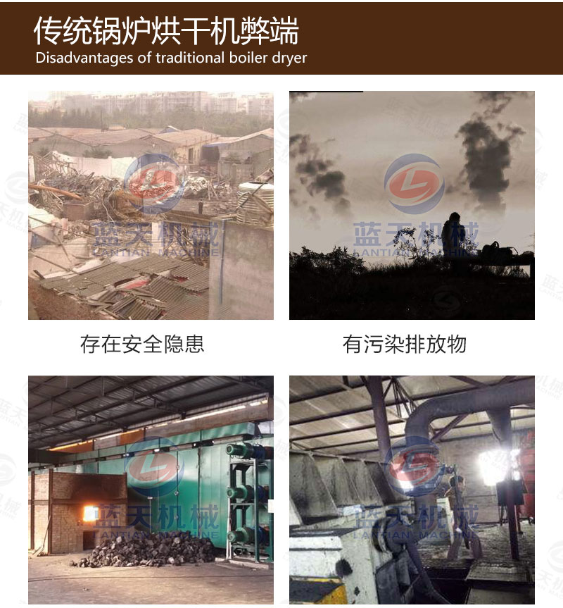 食用菌網(wǎng)帶烘干機傳統(tǒng)鍋爐烘干弊端