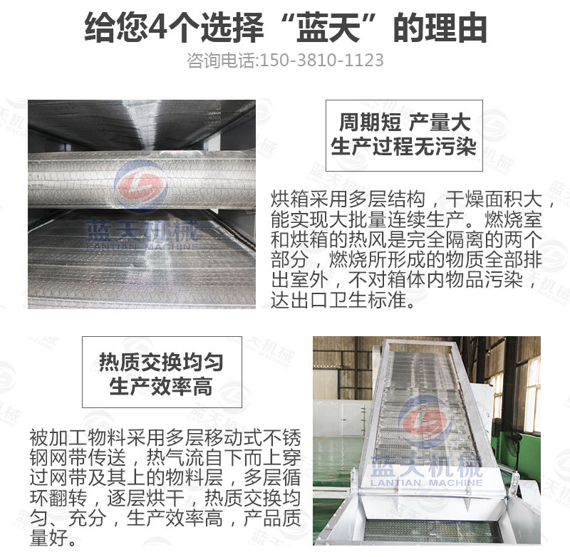 香蕉片網(wǎng)帶烘干機選擇藍(lán)天