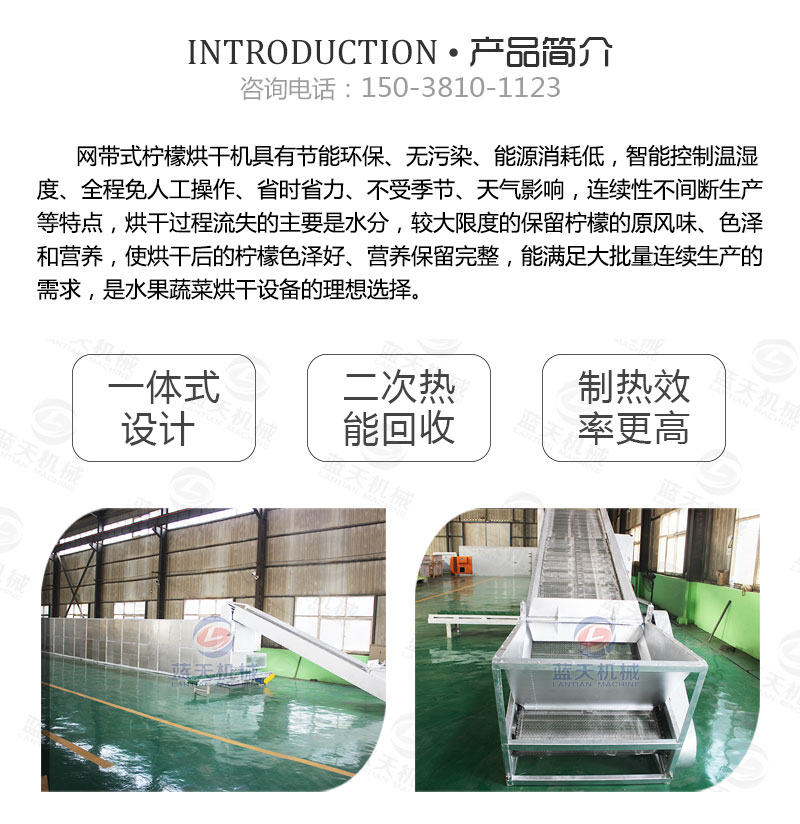 檸檬片網(wǎng)帶烘干機產(chǎn)品簡介