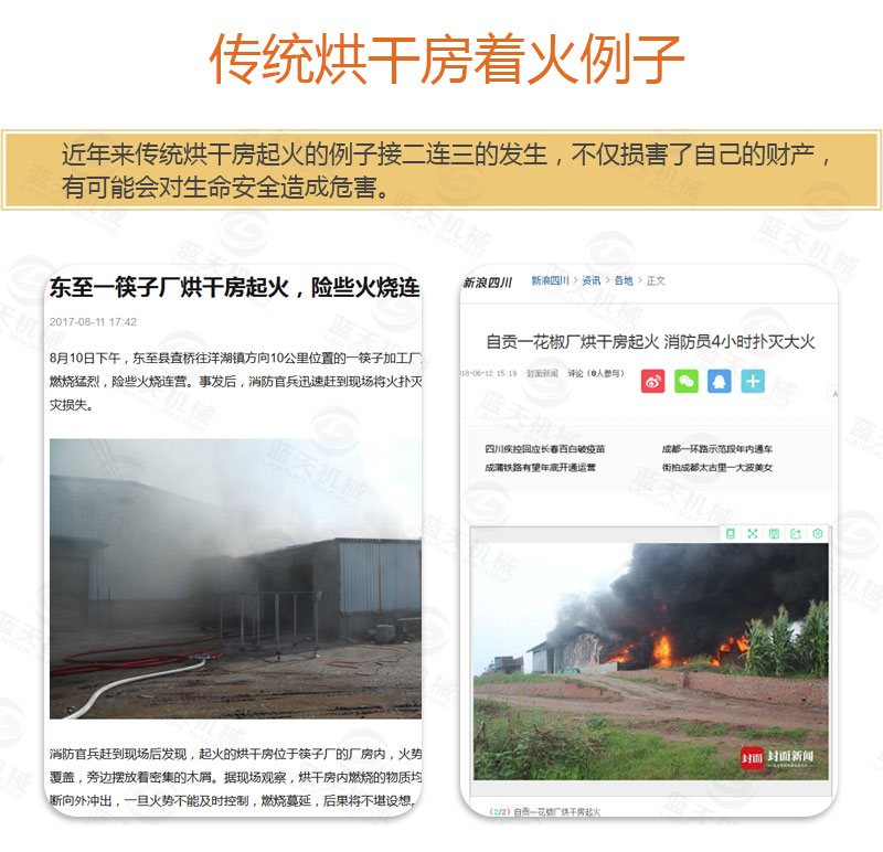 地瓜干網(wǎng)帶式烘干機(jī)傳統(tǒng)烘干房著火