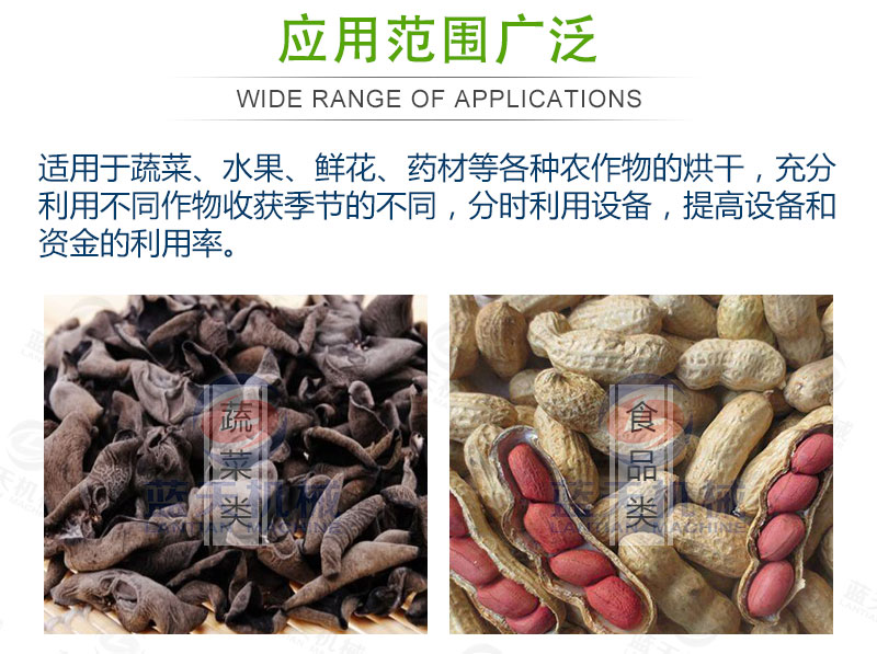 花生網(wǎng)帶式烘干機應(yīng)用范圍廣泛