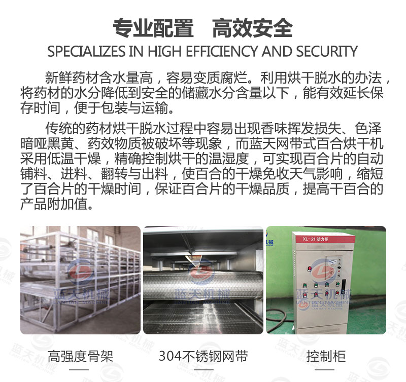 黃蜀葵網(wǎng)帶式烘干機專業(yè)配置